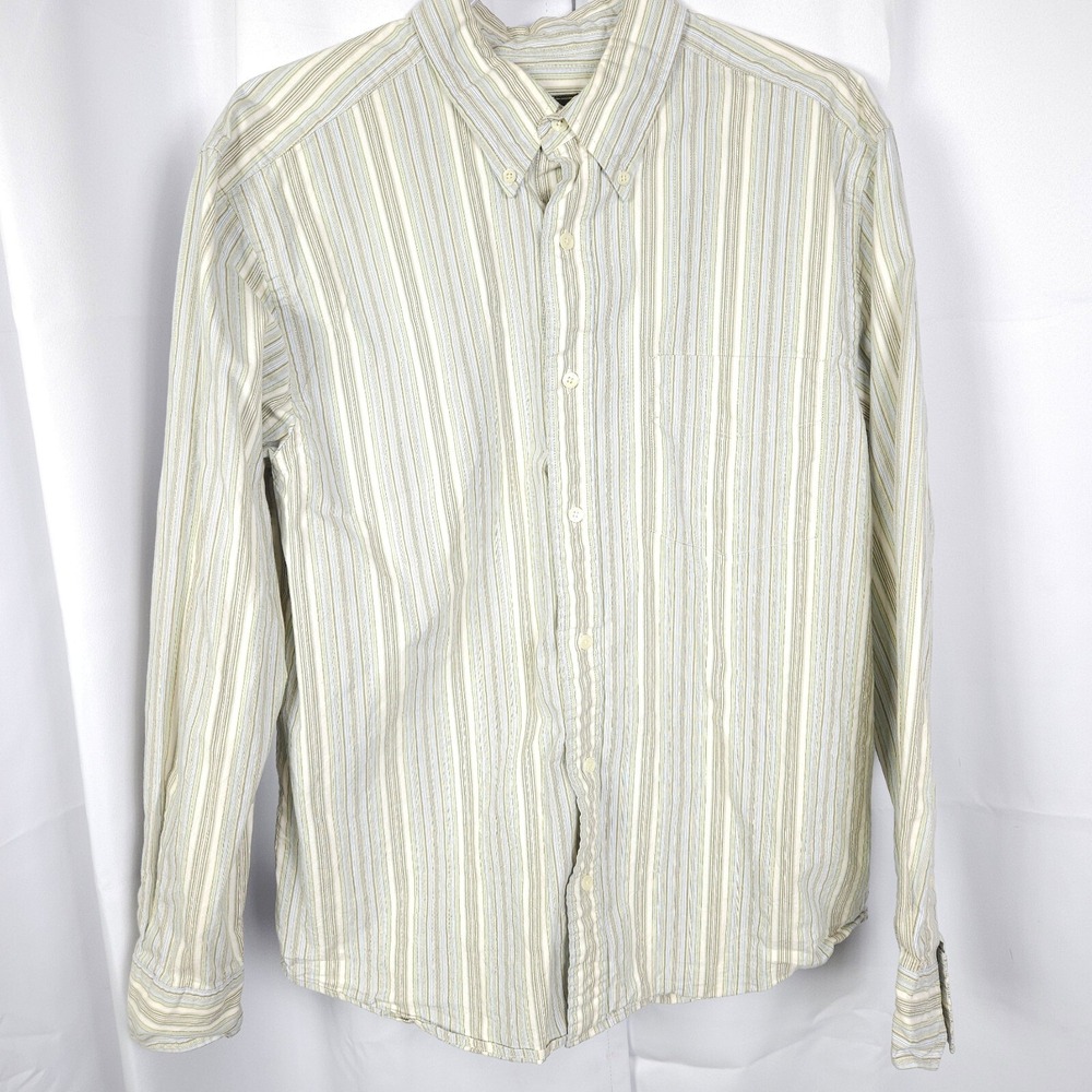 Eddie Bauer‎ Long Sleeve Striped Button Down Shirt Men's Large Multi-Color